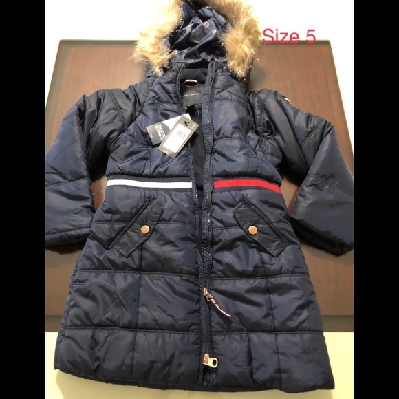 Girl Jacket Tommy Hilfiger size 5 navy blue color new